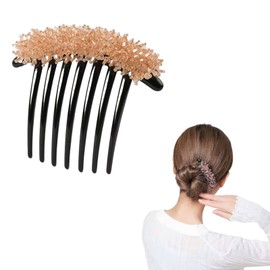 EZ PEACH Office DE Yaioi Roll, Rakuchin, Kantan, Hair Arrangement, Recommended for Beginners, Small Granulates, Natural Oi, Crystal, Yaioi Roll, Comb (Pink)