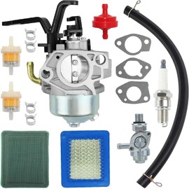 Hippotech 592929 Carburetor Replacement for Briggs Stratton 592331 25P132 25T232 Engine Troy-Bilt 6250 7000 8500 Watt Generator 030594-01 with Air Filter Gasket Fuel Valve Tune Up Kit