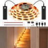 WOBANE Dual Motion Activated LED Strip Light,Rechargeable 16.4ft Light Strip,Battery