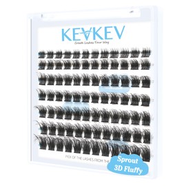 Lash Clusters 84 Pcs Cluster Lashes Natural Look DIY Lash Extension Lashes That Look Like Extensions Wispy Lashes Fluffy Eyelash Clusters Thin Band & Soft (Sprout 3D Style,D-8-16mix)