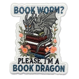 Bookworm Please I Am A Book Dragon Patch, Fantasy Book Patches for Kindle Adult, Dragon Embroiderd Patch, Bookish Patches, Book Worm Gifts- DIY Accessories For Hats Bags Clothes Jacket Jeans Backpacks