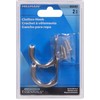 Hillman Hardware Essentials 852283 Clothes Hooks Satin Nickel -2 Pack