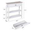 Kinlife 3-Tier Console Table with Drawer and Storage Shelf Multi-Functional Hall Sofa Table Suitable for Hallway, Living Room,Entryway,Bedroom Side Table White