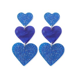 Adoshine Blue Heart Earrings Dangle Earrings Acrylic Cute BlingBling Rave Earrings Concert Outfit Heart Shaped Earrings Women Gift