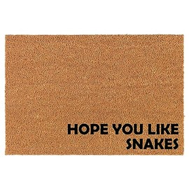 Welcome Doormat Coco Coir Door Mat Gift Hope You Like Snakes Corner (24" x 16")