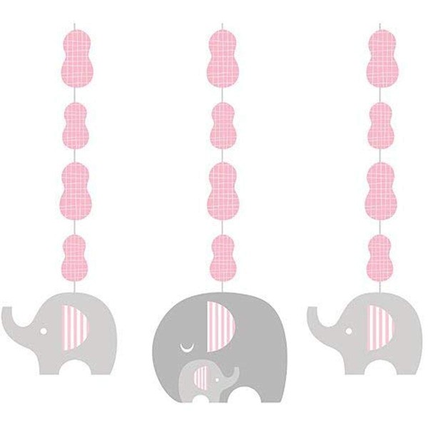 Creative Converting 317224 Festive Little Peanut Pink Dangling Party Decorations, 36", 3ct