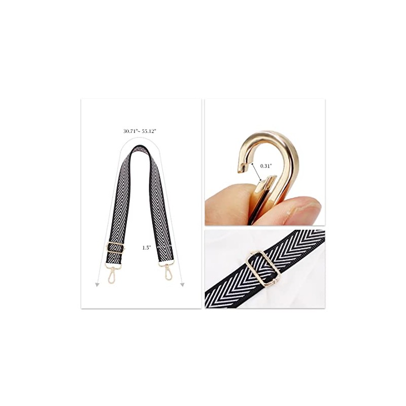 TANOSII Wide Adjustable Replacement Crossbody Strap Handbag Strap Silver String