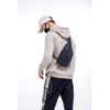 Leather Sling Bag Men Chest Shoulder Backpack Crossbody Bag with