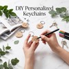 50 Pieces Wood Keychain Blanks, Unfinished Wooden Keychain Blanks for