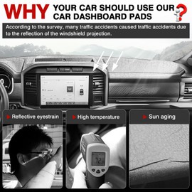 Autorder Dashboard Cover Mat for 2021-2025 2026 Ford F150 F-150 Hybrid Accessories Dash Cover Upgrade Velvet Dash Mat Sunshade Glare UV Rays Protector (Only fit for 12-inch Touchscreen)