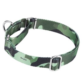 Hyhug Design Martingale Classic Collars, Anti Breeding Dog Collar, Comfortable, Adjustable, Wear-Resistant, Durable Dog ID Tag Mounting Hole (Small, Camo Green)