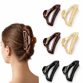 Pack de 6 Pinzas para el Cabello Antideslizantes, Broches para Cabello de Mujer con Resorte Fuerte, Hair Claw Clips Ergonómicas para Cabello Grueso y 