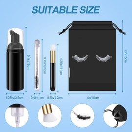 homicozy Juego de 40 cepillos para botellas de champú para pestañas, 10 cepillos de champú para pestañas, 10 tubos de cepillos de pestañas, 10 dispensadores de champú de pestañas, 10 bolsas de cuidado posterior de pestañas para clientes, mujeres y niñas (