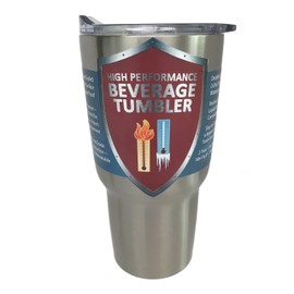 NorChill 30 oz Double Wall Stainless Steel Tumbler with Clear Lid