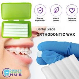 20PCs Dental Grade Orthodontic Wax for Braces & Aligners by OMNIA ONE | Braces Wax for Teeth with Colorful Storage Cases | Food Grade Ortho Brace Wax