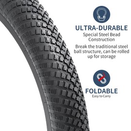 YUNSCM 2-PCS 20" Bike Tires 20x2.35/60-406 and 20" Heavy Duty Bike Tubes Schrader Valve Compatible with Road Bike 20x2.30 20 x 2.35 Bicycle Tires and Tubes (Y-1225)