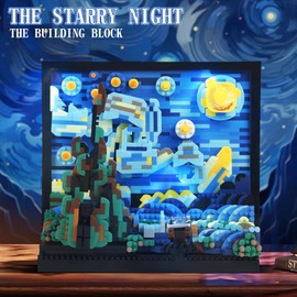 2000+PCS Creative DIY Starry Night Micro mini Building Blocks,3D Painting Frame Wall Art Decoration Collection Construction,Best Gift for 14+ Boys Girls or Adults