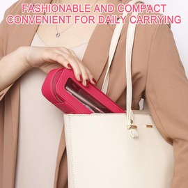 Pinkmik Travel Clear Makeup Bag with Brush Case TSA Approved Toiletry Bag Waterproof Cosmetic Organizer with Zipper Car Essential for Women, X/Fuxia, M+SLIM, Travel Makeup Set