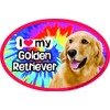 Prismatix Decal Golden Retriever Car Magnets: I (Heart) My Golden