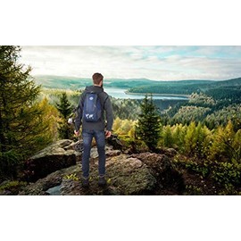 TROIKA WELTENBUMMLER -TB-RUC45/DB Foldable Daypack, Lightweight Mesh Pockets on Both Sides, Adjustable Shoulder Straps Dark Blue Original, blue