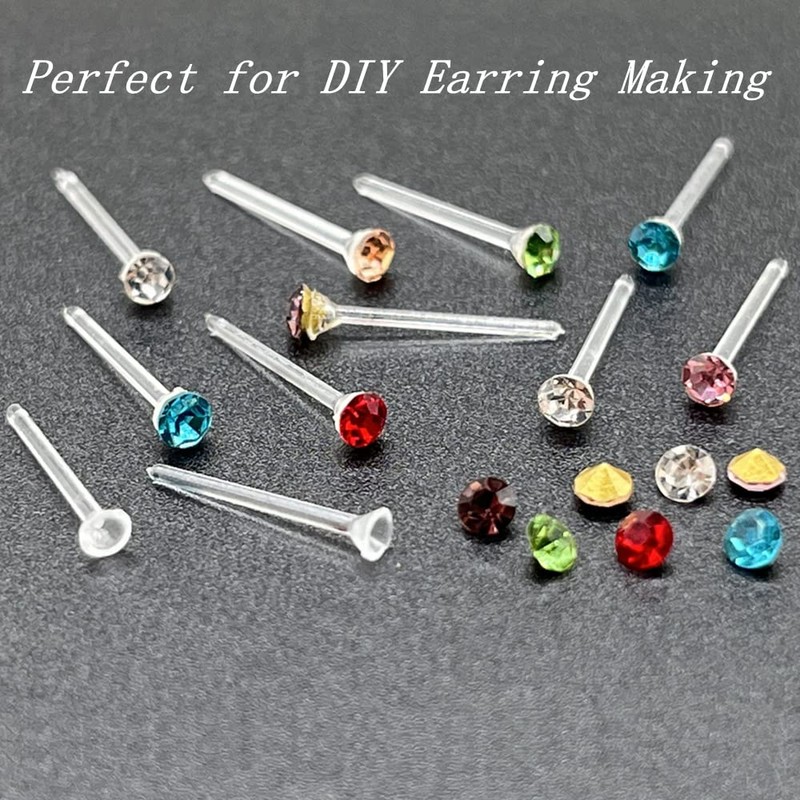 Clear Plastic Earrings for Sports,300 Pairs Clear Earring Studs and