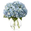 Suncalla 8 Pcs Blue Hydrangea Artificial Flowers 18 Inch Valentines