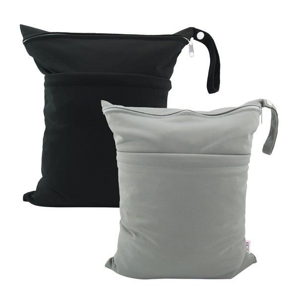 ALVABABY Pack of 2 Nappy Bags, Wetbag, Reusable, Wet Bags