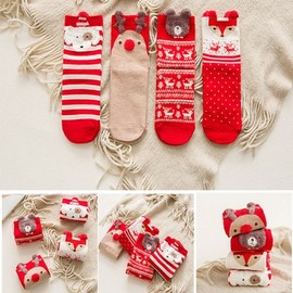 International New Arrival: New Version Thick Christmas Sleep Socks for Kids & Adults - One Size Red Sock Fox 20ea