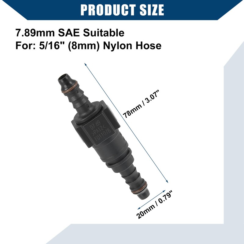Hihaha 7.89mm SAE to 8mm Straight Fuel Hose Quick Release