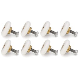 8-Piece Stainless Steel Shower Door Roller Replacement Set with Screws and Tool Set in a Compact Plastic Case (19 mm Wheel Diameter, Classic, Option 1)