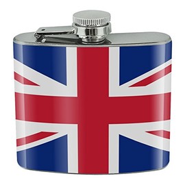 United Kingdom Great Britain Union Jack Country Flag Stainless Steel 5oz Hip Drink Kidney Flask