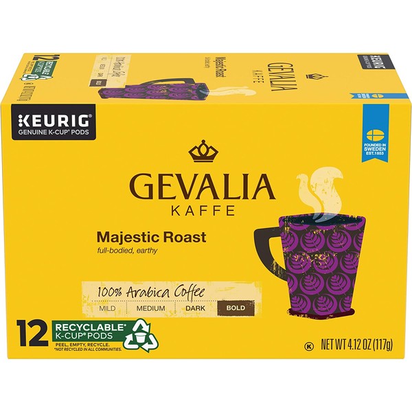Gevalia Majestic Roast K Cup Pods, 4.12 Ounce, Package may vary