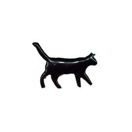 Miniblings Enamel Cat Brooch Pin Button Animal Pet Cat Enamel Black