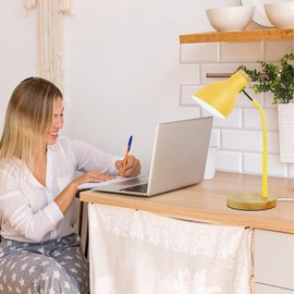 Himmel Desk Lamp, Adjustable Metal Table Lamp, Children's Table Lamp for Bedroom, Living Room, E27Socket Reading Next Lamp (Yellow)
