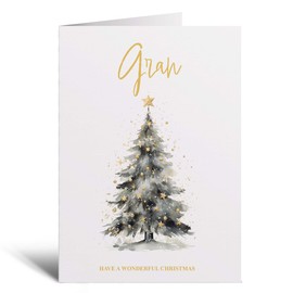 Postcard Prints - Christmas Card For Gran Card For Her Xmas Card for Gran Luxury Card For Gran Christmas Card for Loved One Gran Card Christmas Tree Card