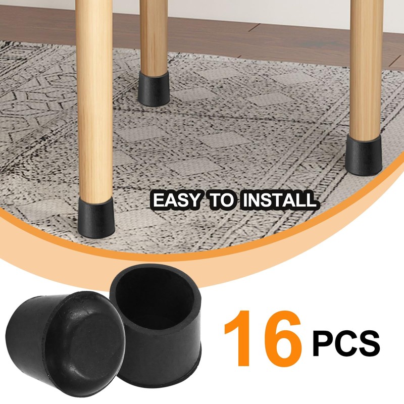 Piutouyar Round PVC Rubber Furniture Covers, 28mm / 1-1/8 Inches