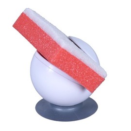 Casabella Get a Grip Sponge and Scrubber Holder with Suction Base, White