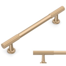 Amerdeco 10 Pack Champagne Gold Cabinet Pulls 5 Inch(128MM) Hole Centers Kitchen Cabinet Handles Hardware Kitchen Handles for Cabinets Cupboard Handles Drawer Pulls ZH0071