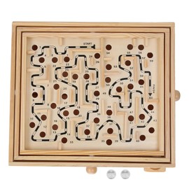 Wooden Ball Maze Game, Wooden Balance Board Table Wooden Ball Game Disentanglement Puzzles Labyrinth Puzzle Toy For For Dementia Adults Kids ,Games Large Wooden Labyrinth with 60 Waypoints