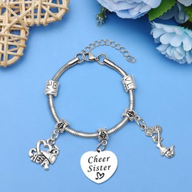 Cheer Gifts for Women Bracelet Cheer Sister Gifts Cheerleader Gifts Cheer Team Gift Appreciation Gift for Cheer Coach Friendship Gifts Bangle Bracelet Birthday Christmas Graduation Gifts