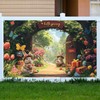 Aperturee Hello Spring Easter Bunny Banner - 70.8x43.3 Inch, Garden