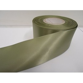 2 metres of 50mm Satin Ribbon Moss Dusky Sage Green Double Sided 50 mm 5cm 2" 2 Inch