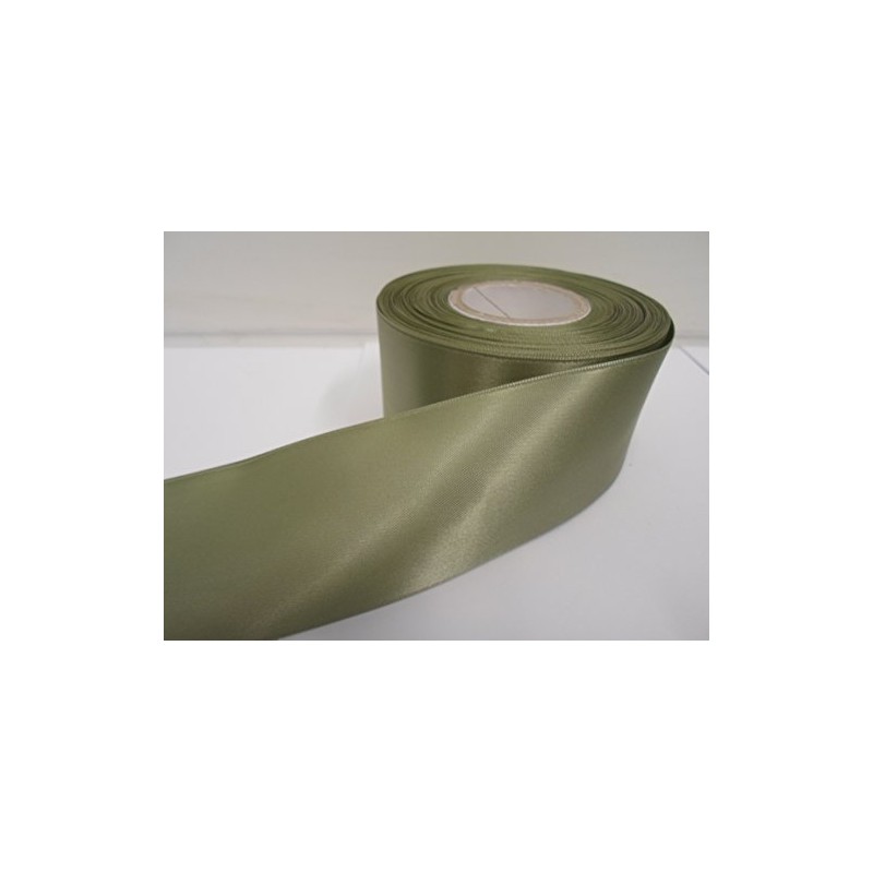 2 metres of 50mm Satin Ribbon Moss Dusky Sage Green