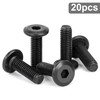 Tunejoy Flat Head Screws Black M5 x 16 mm Flat
