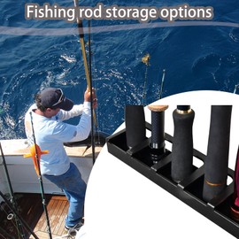 Musepoint 2 Pcs Rod Holders for Fishing Boat Wall Mount, Horizontal Fishing Pole Holders for Men Gifts, Storage Pole Strap, Summer Boat Accessories