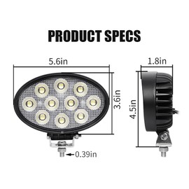 Exzeit 5.7 Inch Oval Led Work Lights for JohnDeere Tractors Trucks, 75W Flood Equipment Lights Compatible with Kubota Trators Trucks, 12V/24V