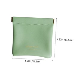 KOMBIUDA 2pcs Mini PU Leather Coin Organizer Pouch Small Earphone Storage Bag Portable Green Dark Purse for Keys Cash Small Essentials