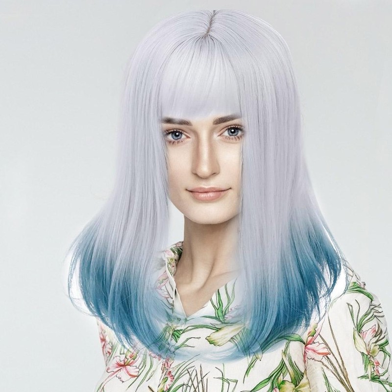 Gradient Wig Long Full Wig Cosplay Bob Wig for Women