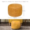 Thgonwid Unstuffed Faux Leather Pouf Cover, Handmade Footstool Ottoman Storage