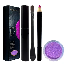 A4f Solutions Glitter Lips Polvo De Labios Con Lápiz Delineador 1 Pieza